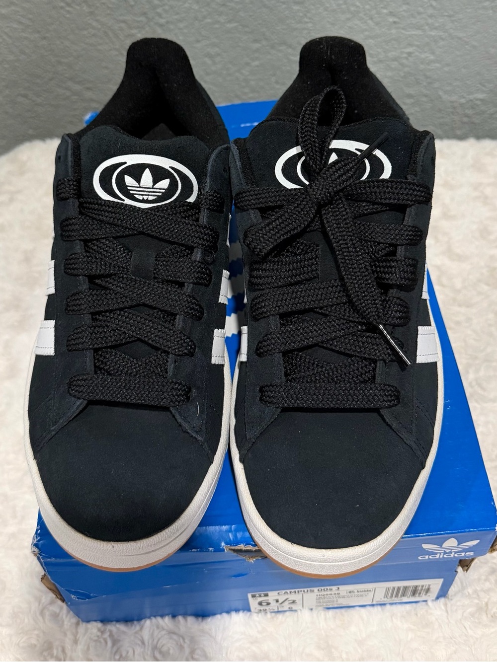 adidas Blue Shoe Box with White Stripes